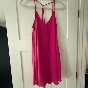 Lush Fuchsia Double-Strap Slip Dress